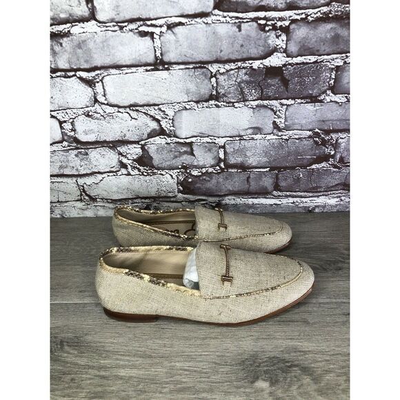 Sam Edelman Lior Beige Leather Horsebit Almond Toe Slip On Flats Women Sz 7M US - Picture 12 of 16